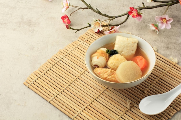 Japanese Oden Fishcake Soup and Vegetable