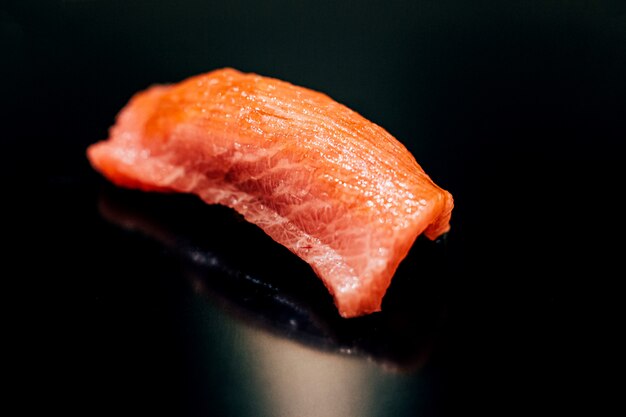 Japanese Omakase meal: Close up Chutoro (Bluefin Tuna) Sushi.