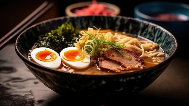 Foto ramen giapponese ia generativa