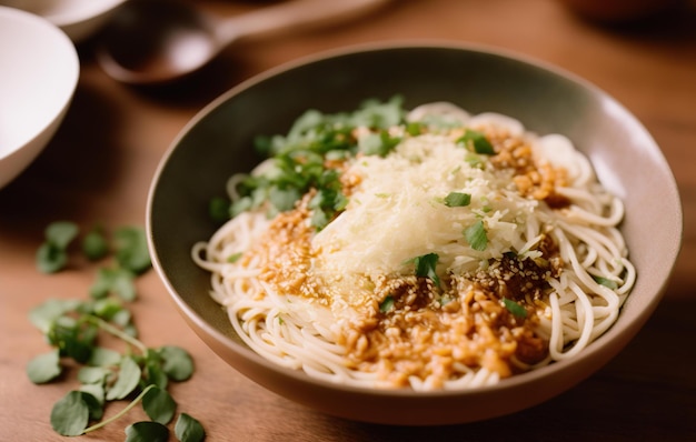 日本のラーメンのスパイシーなソース、古代の食べ物