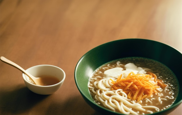 日本のラーメンのスパイシーなソース、古代の食べ物