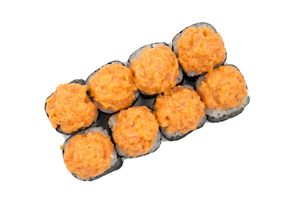 japanese rolls on a light background