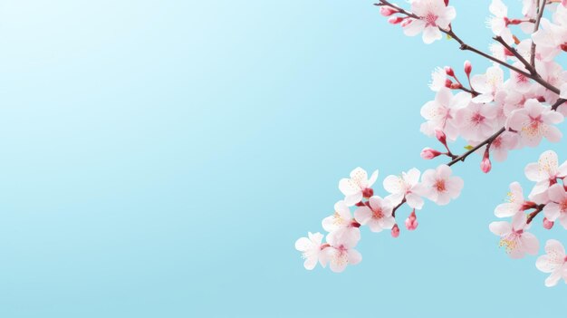 Japanese sakura Spring Cherry blossoms pink flowers Spring concept Copy space