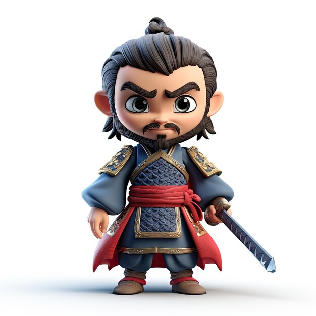 Foto rendering di personaggi giapponesi samurai 3d