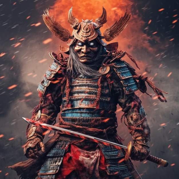 Premium AI Image | Japanese samurai in armor