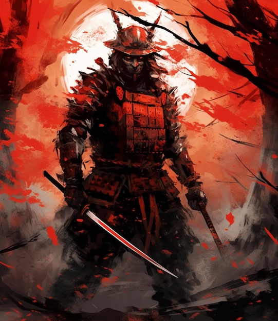 Premium AI Image | Japanese samurai in armor