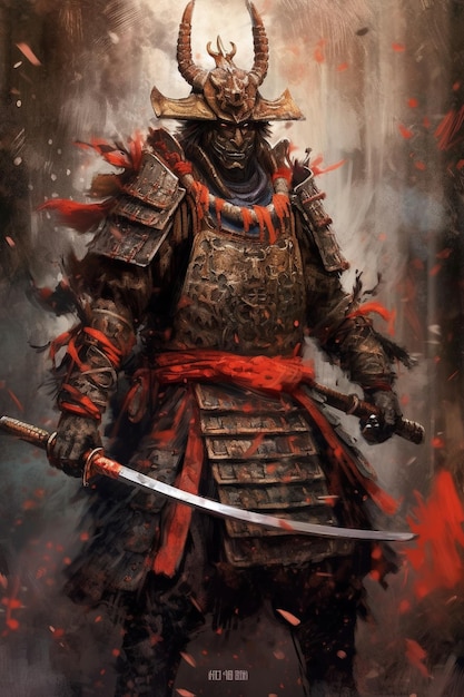 Premium AI Image | Japanese samurai in armor