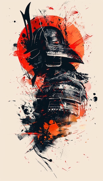 Japanese samurai art background