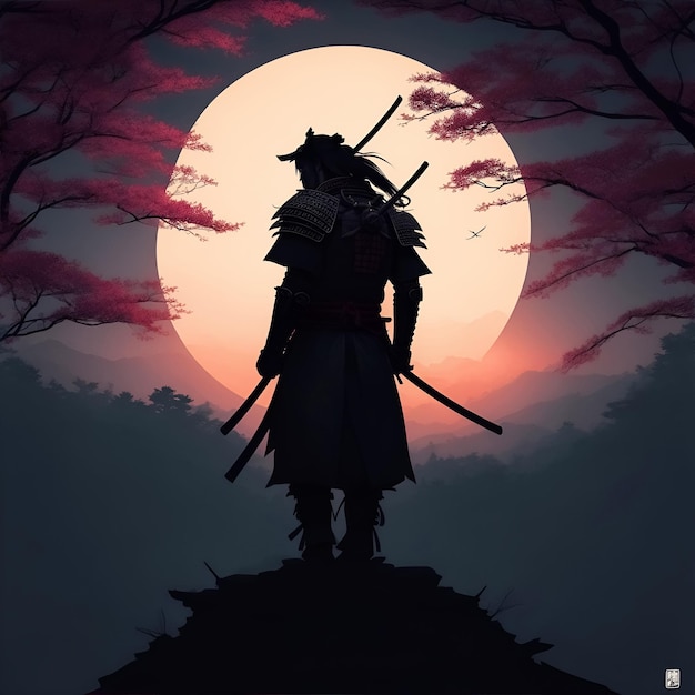 japanese samurai dark silhouette