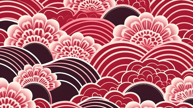 Japanese seamless pattern in oriental geometric traditional style background generativ ai