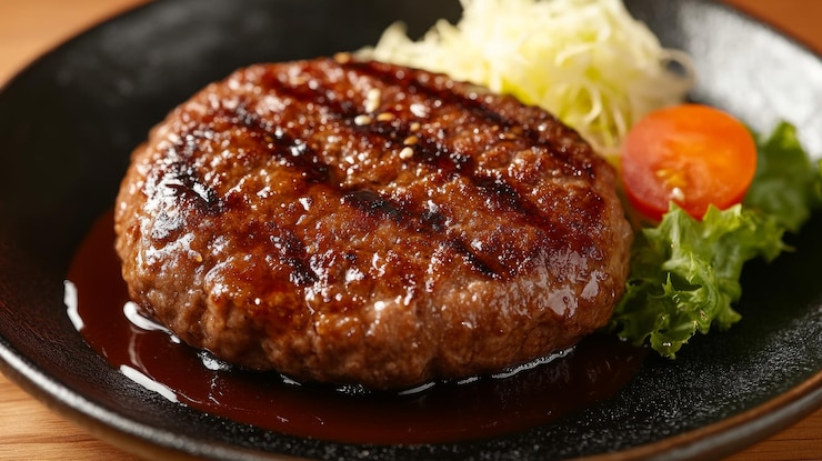 Photo 日本風ハンバーガーステーキ ハンバーグステーキ