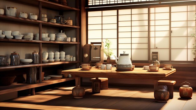 Premium AI Image | japanese style interior of a japanese style house ...