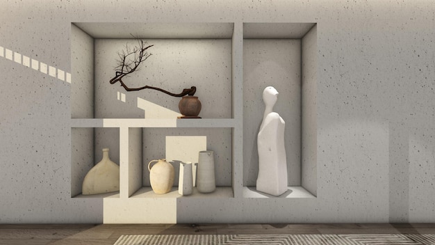 japanese style meditation room in wabi sabi style