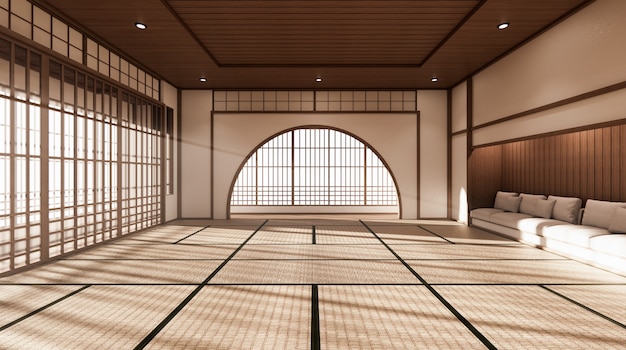 Japanese style spacious room 3D rendering