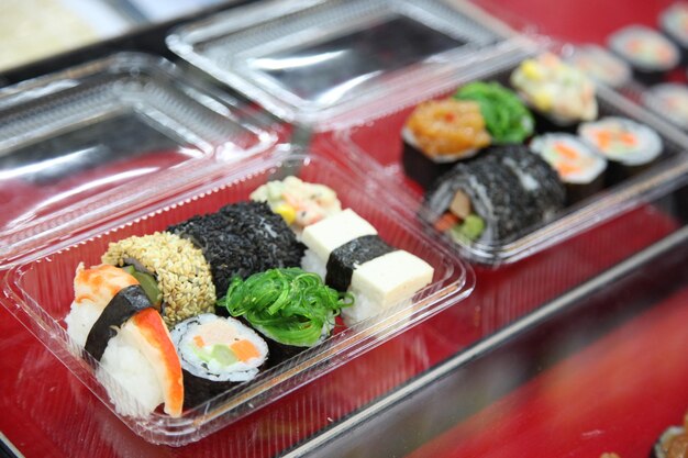 Japanese style sushi is very appetizing.