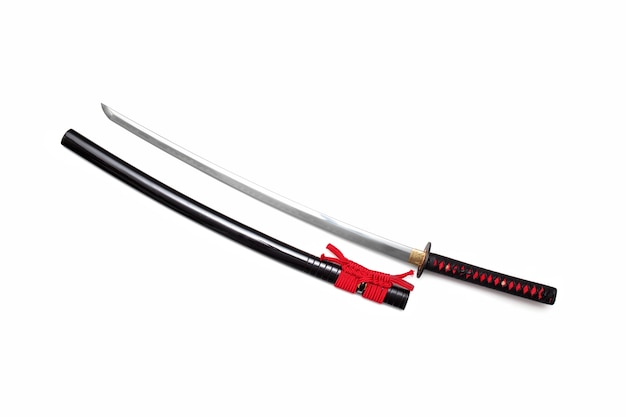 Japanese sword with red cord