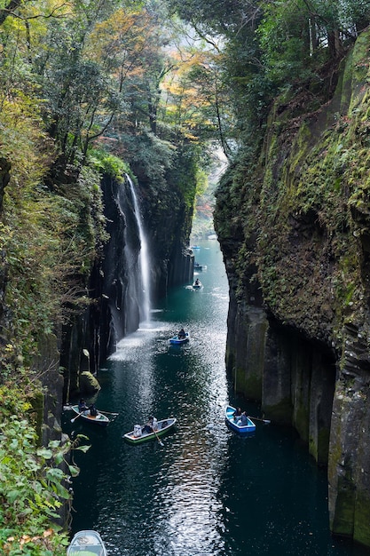Japanese Takachiho Gorge at autumn
