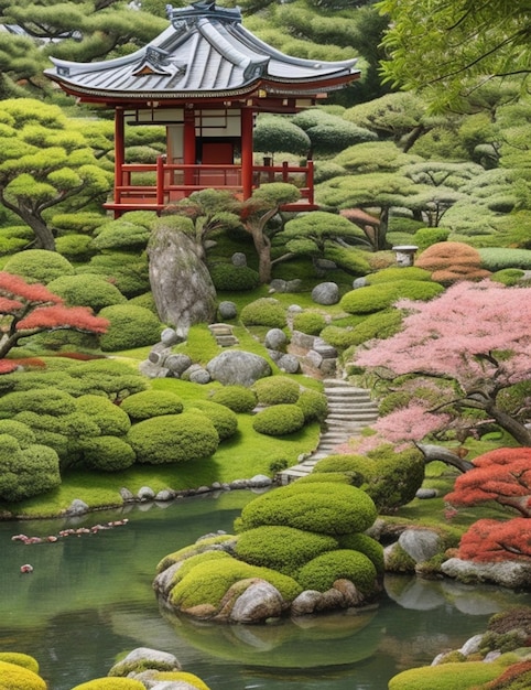 A Japanese tea garden