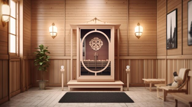 A japanese temple with a wooden door and a sign that says'koto '