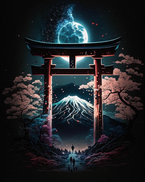 Japanese torii gate background