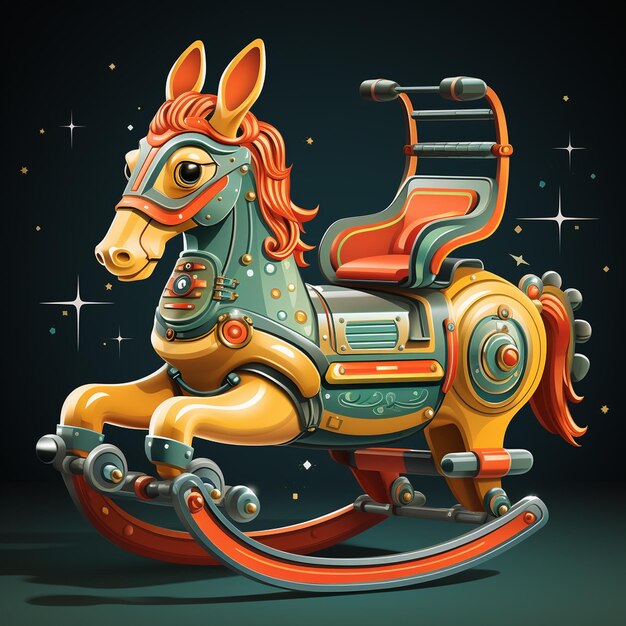 japanese vector art cartoon horse