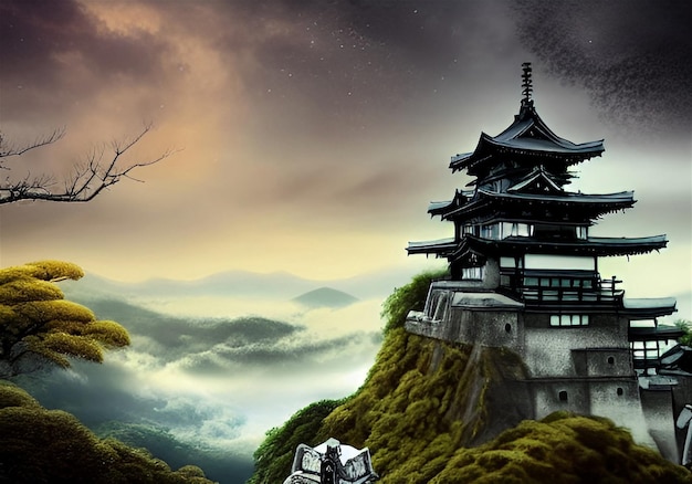 Japanese water palace Backgrounds