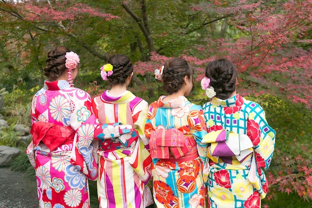 写真 着物を着た日本人女性。