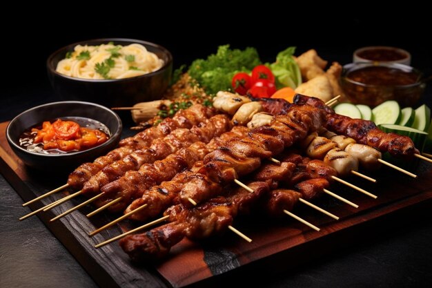 Photo japanese yakitori feast