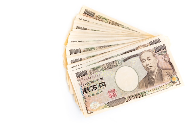 Japanese yen banknotes and Japanese yen coin