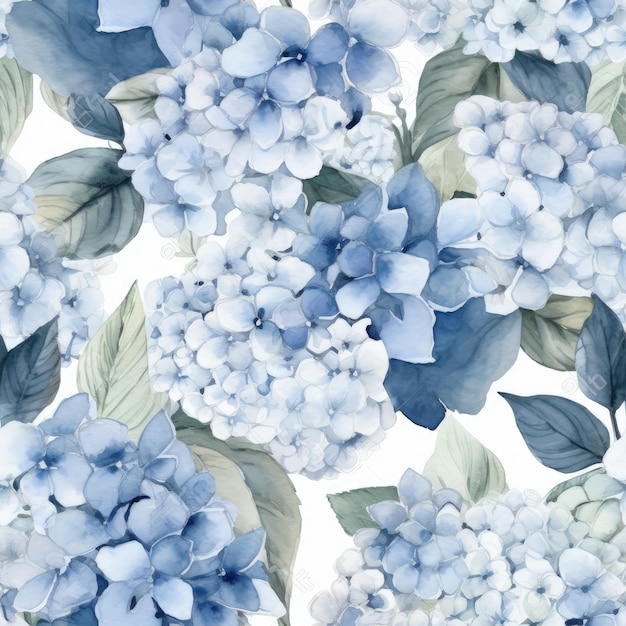 Japaneseinspired Hydrangea Watercolor Pattern for Seamless Designs