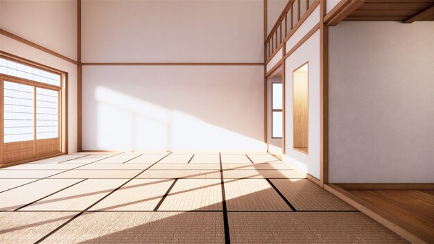 Japans interieur van de eerste verdieping in een huis met twee verdiepingen