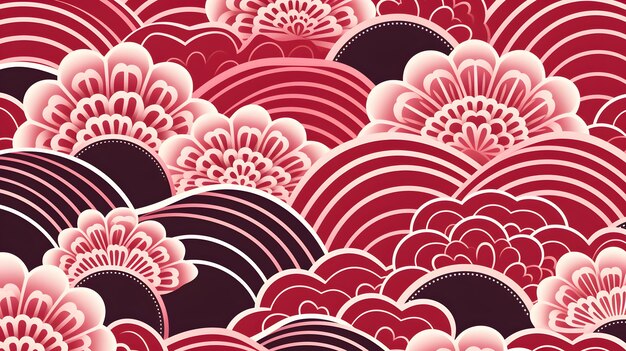 Japans naadloos patroon in oosterse geometrische traditionele stijl achtergrond generatief ai