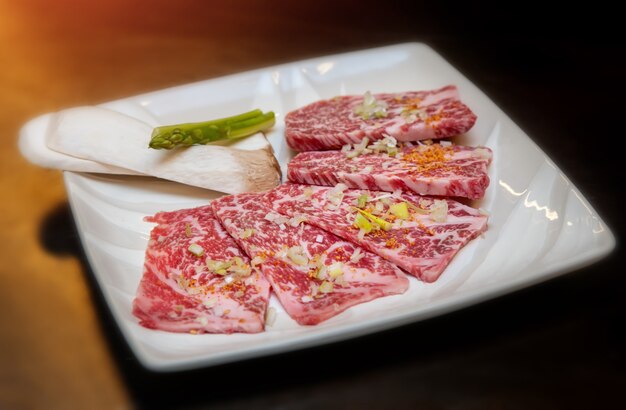 Japans rundvlees yakiniku menu.