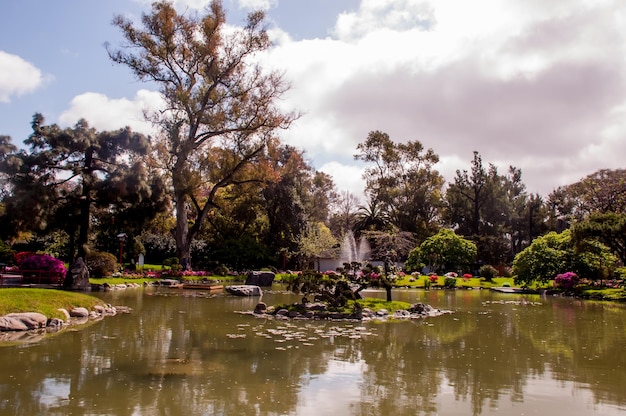 Foto japans tuinvijverlandschap in buenos aires, argentinië