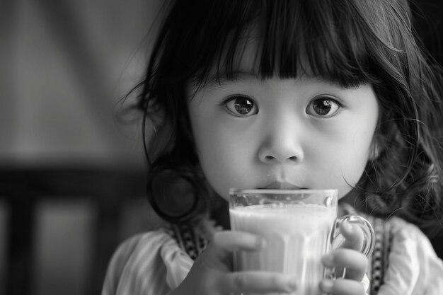 Japanse baby drinkt melk