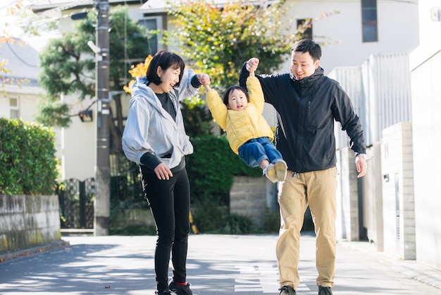 Japanse familie in Tokio