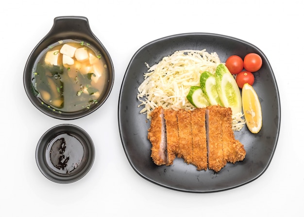 Japanse gefrituurde varkensschnitzel (tonkatsu-set)