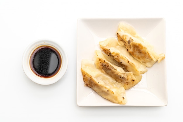 Japanse gyoza of bollen snack met sojasaus