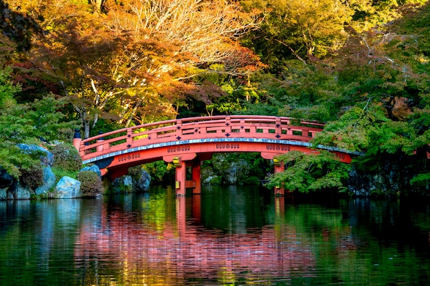 Japanse herfst herfst. Kyoto Daigoji-tempel.