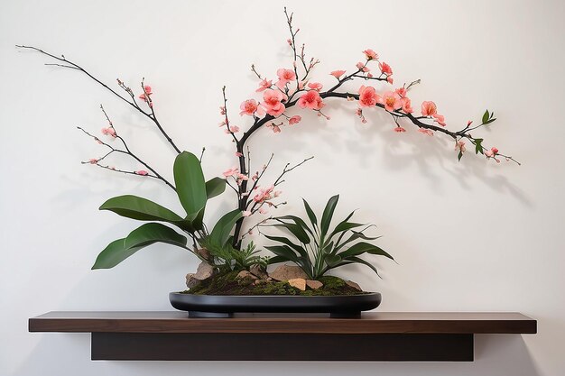 Foto japanse ikebana floral wall art