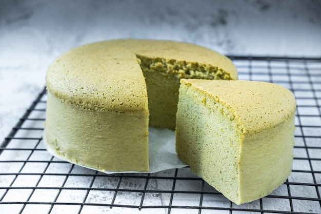 Japanse matcha souffle cheesecake