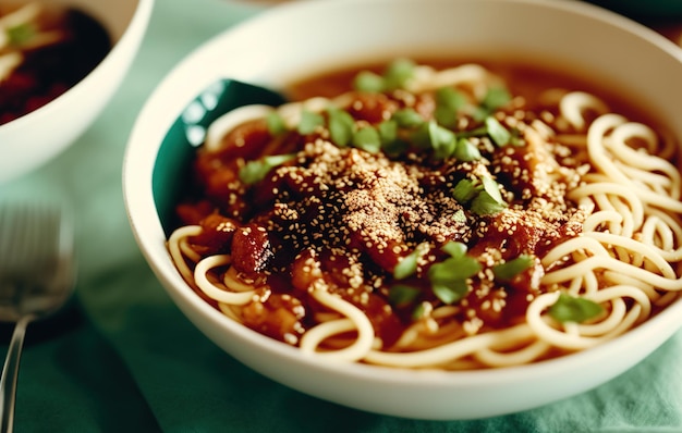 Japanse ramen pikante saus, oud eten