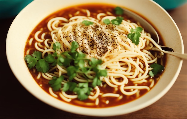 Japanse ramen pikante saus, oud eten