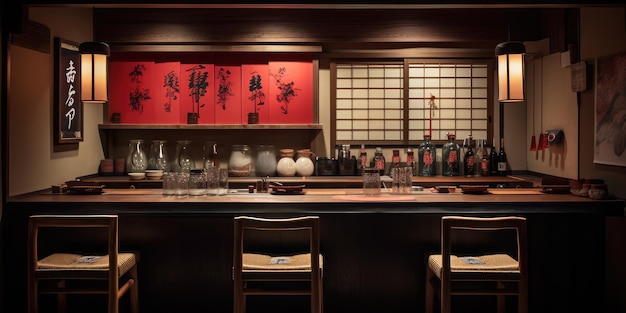 Japanse restaurant toonbank sectie