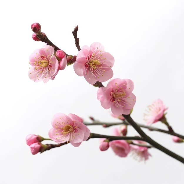 Foto japanse sakura kersenbloesem witte achtergrond