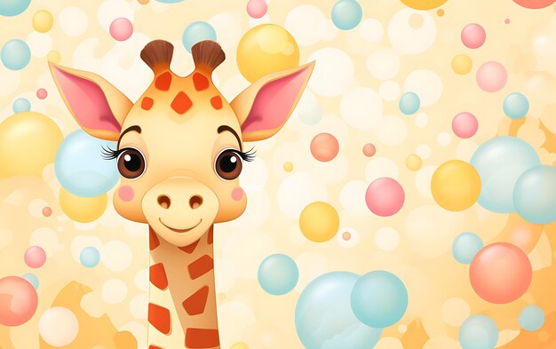 Japanse schattige giraffe herhaalde patronen anime kunststijl met pastelkleuren