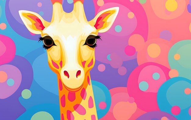 Japanse schattige giraffe herhaalde patronen anime kunststijl met pastelkleuren