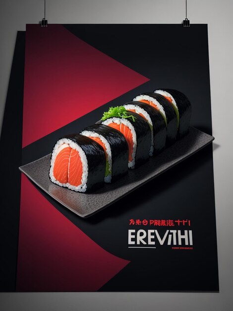 Japanse sushi Maki ands rollen met tonijn zalm garnalen krab en avocado