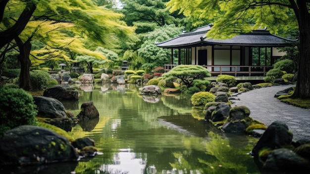 Japanse tuin achtergrond