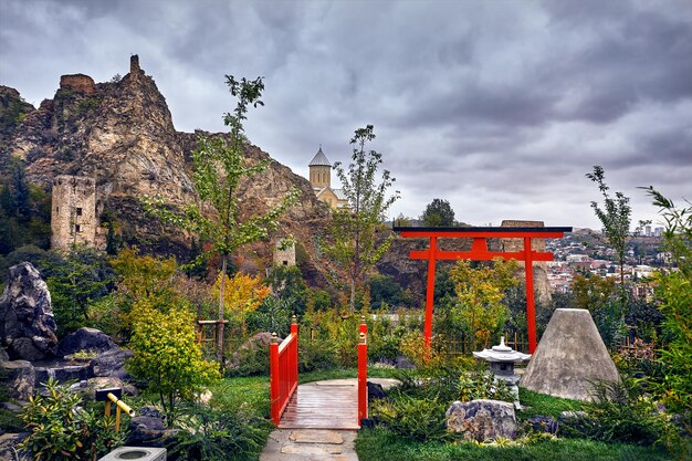 Japanse tuin in botanische tuin van Tbilisi